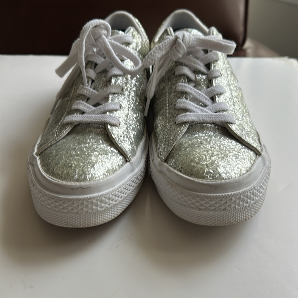 Converse Silver Glitter Custom All Star size 8 - Picture 6 of 11